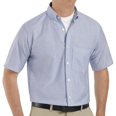 Red Kap® Men's Short Sleeve Striped Executive Oxford Dress Shirt