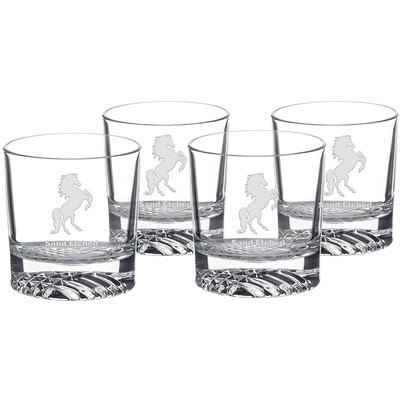 Polar Camel 9 oz. Round Rocks Glass, Set of 4, Gift Box
